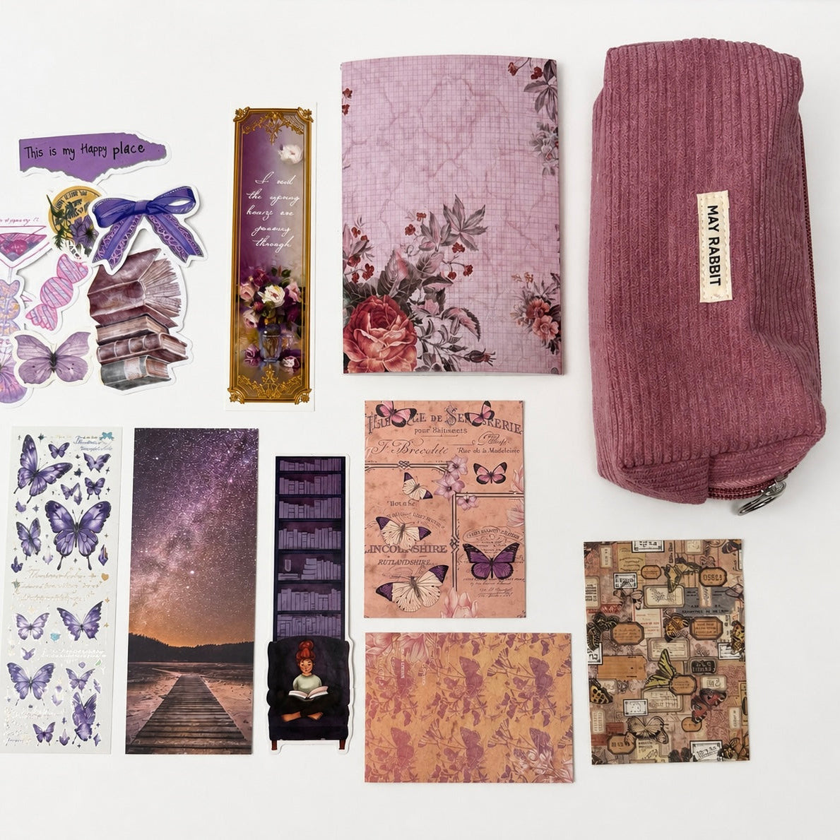 Lilac Dream Set – Aesthetic Purple Stationery Box | Veluna Box