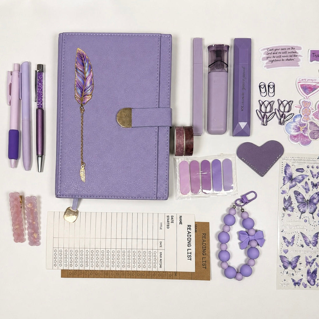 Lilac Dream Set – Aesthetic Purple Stationery Box | Veluna Box