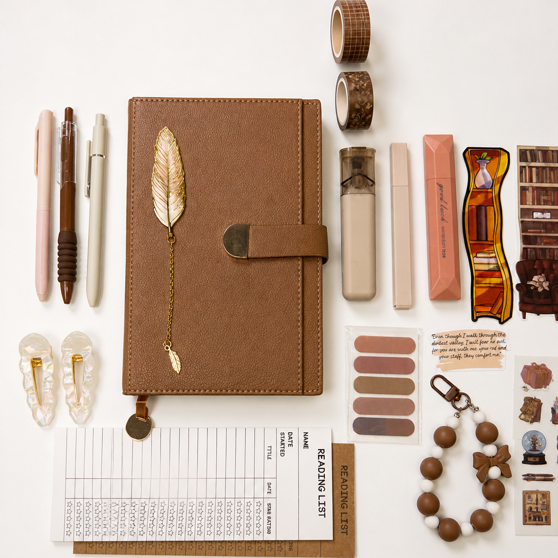 Soft Brown Mood Set – Warm Earthy Aesthetic Stationery Box | Veluna Box