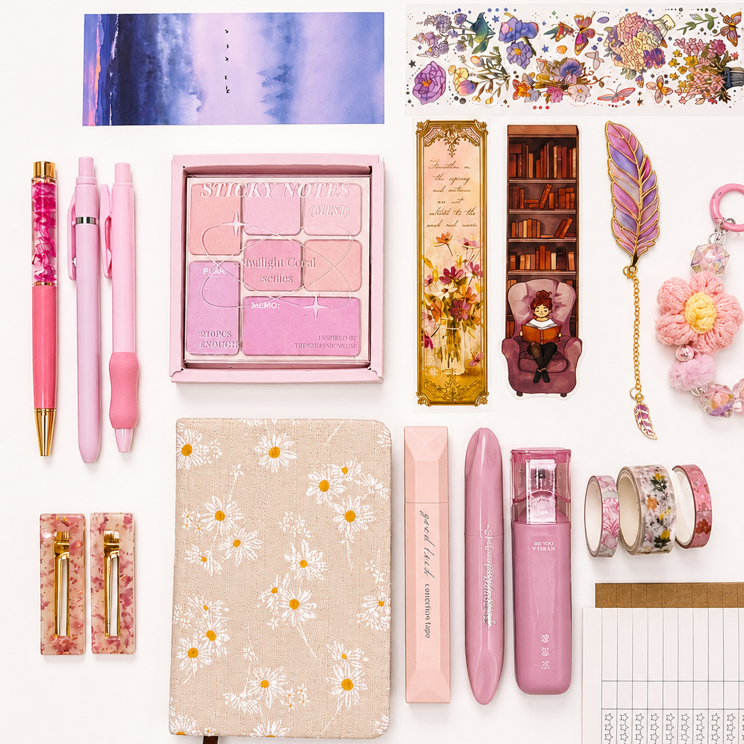 Rose Mood Set – Romantic Pink Aesthetic Stationery Box | Veluna Box