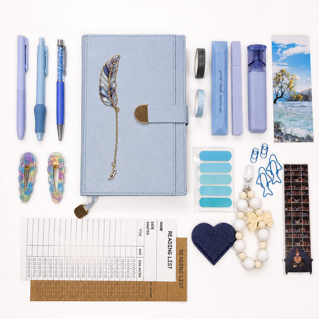 Clear Sky Set – Aesthetic Blue Stationery Box | Veluna Box