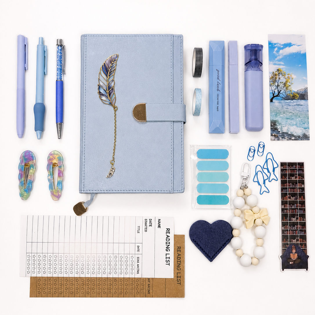 Clear Sky Set – Aesthetic Blue Stationery Box | Veluna Box