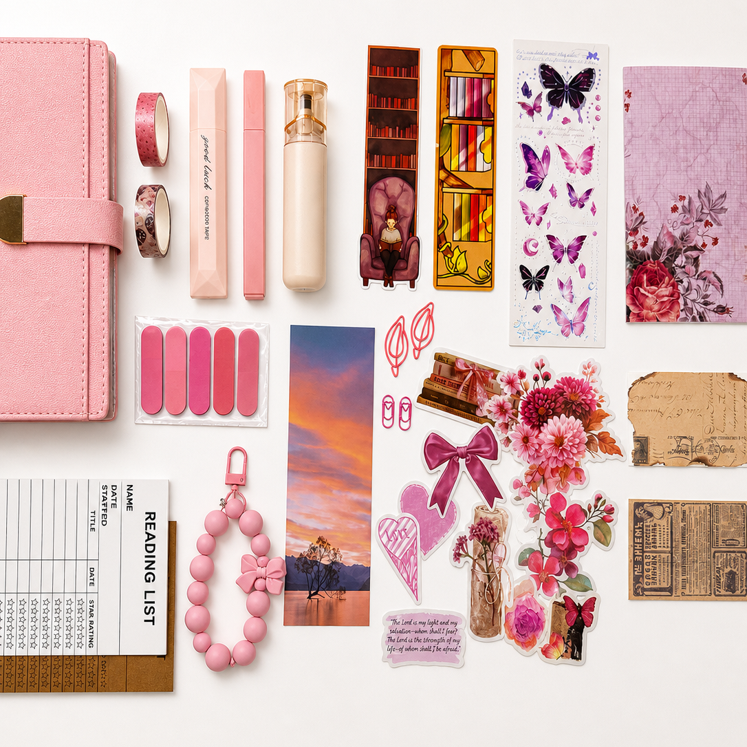 Blush Glow Set – Aesthetic Pink Stationery Box | Veluna Box