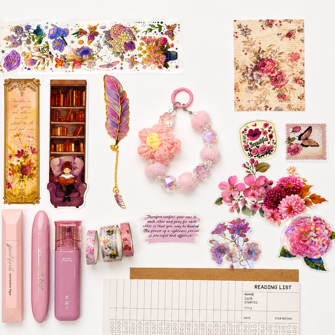 Rose Mood Set – Romantic Pink Aesthetic Stationery Box | Veluna Box