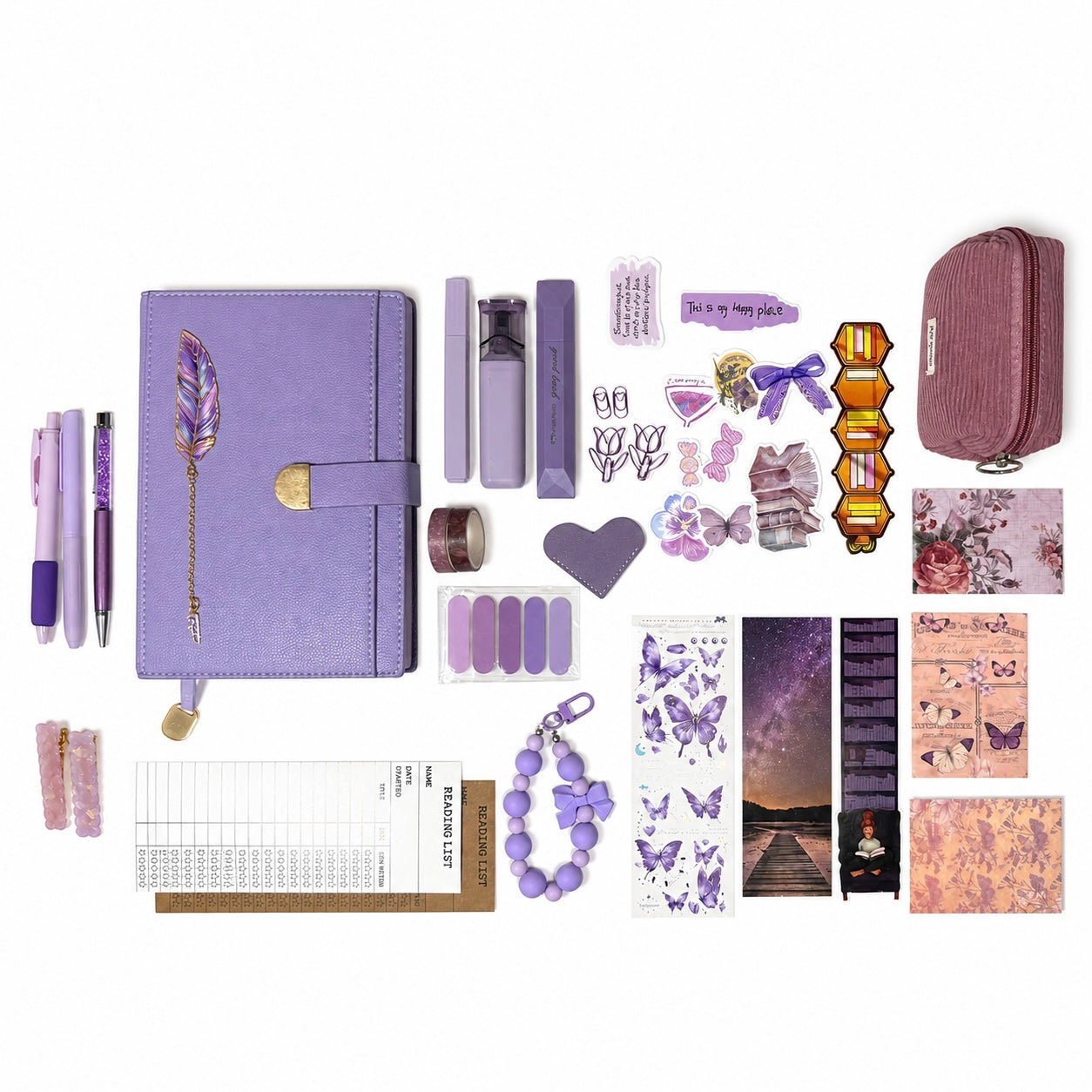 Lilac Dream Set – Aesthetic Purple Stationery Box | Veluna Box