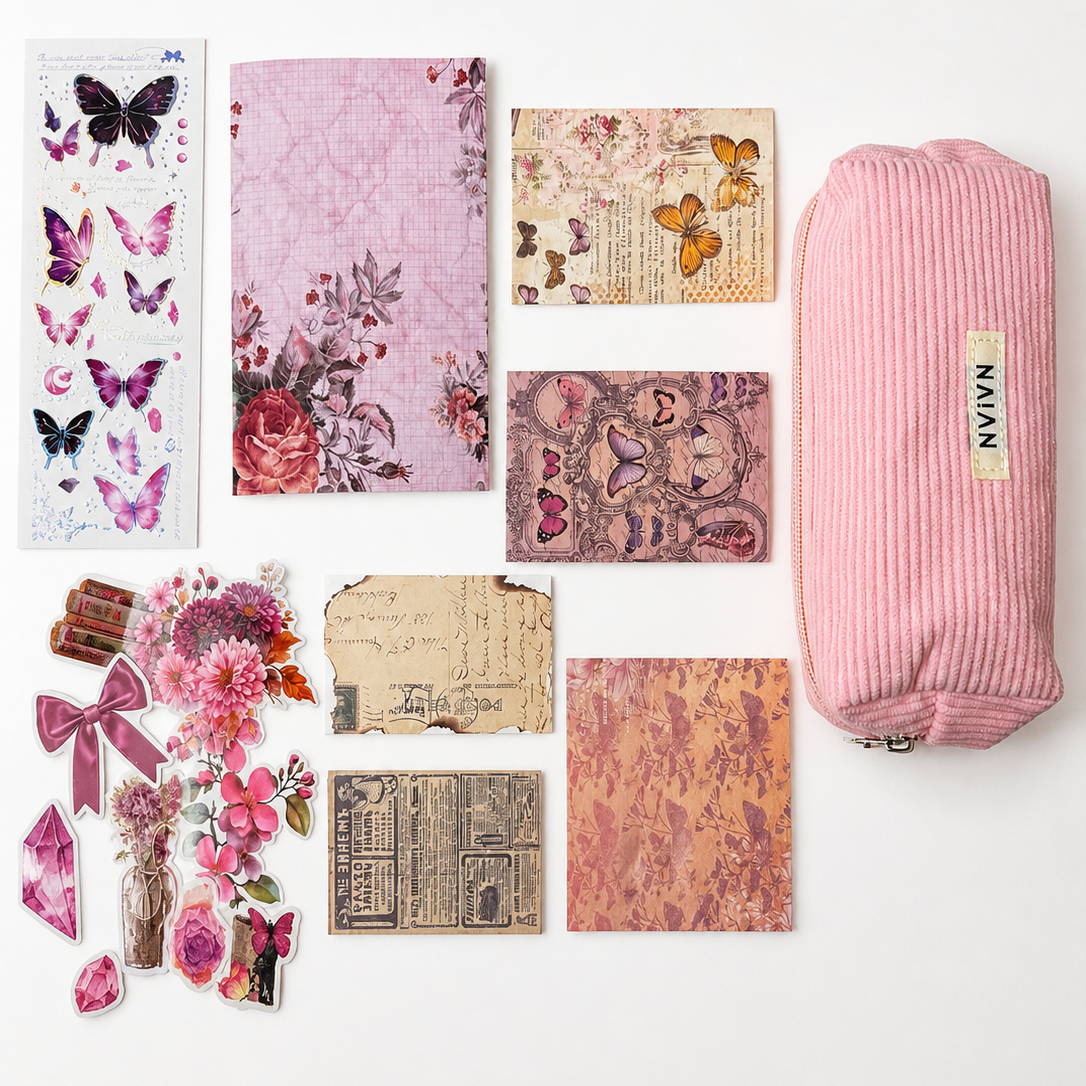 Blush Glow Set – Aesthetic Pink Stationery Box | Veluna Box