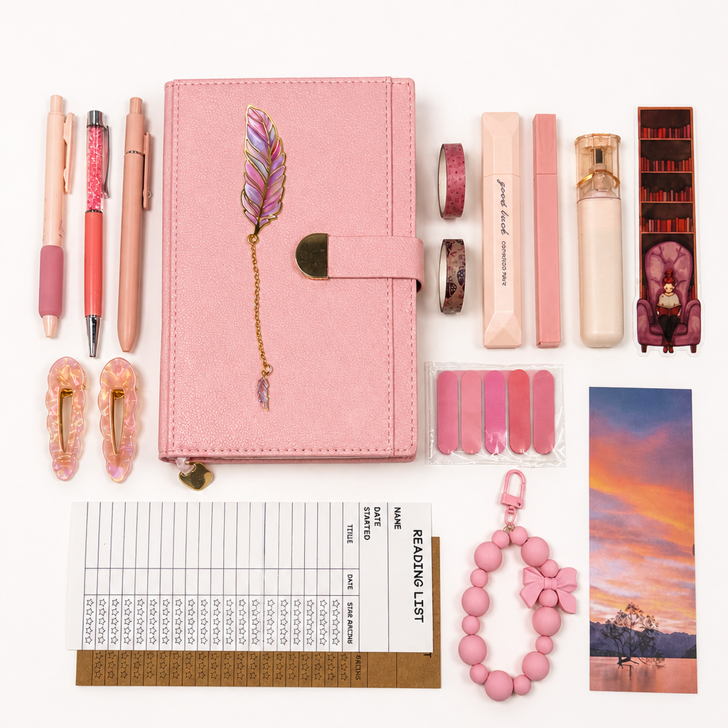 Blush Glow Set – Aesthetic Pink Stationery Box | Veluna Box