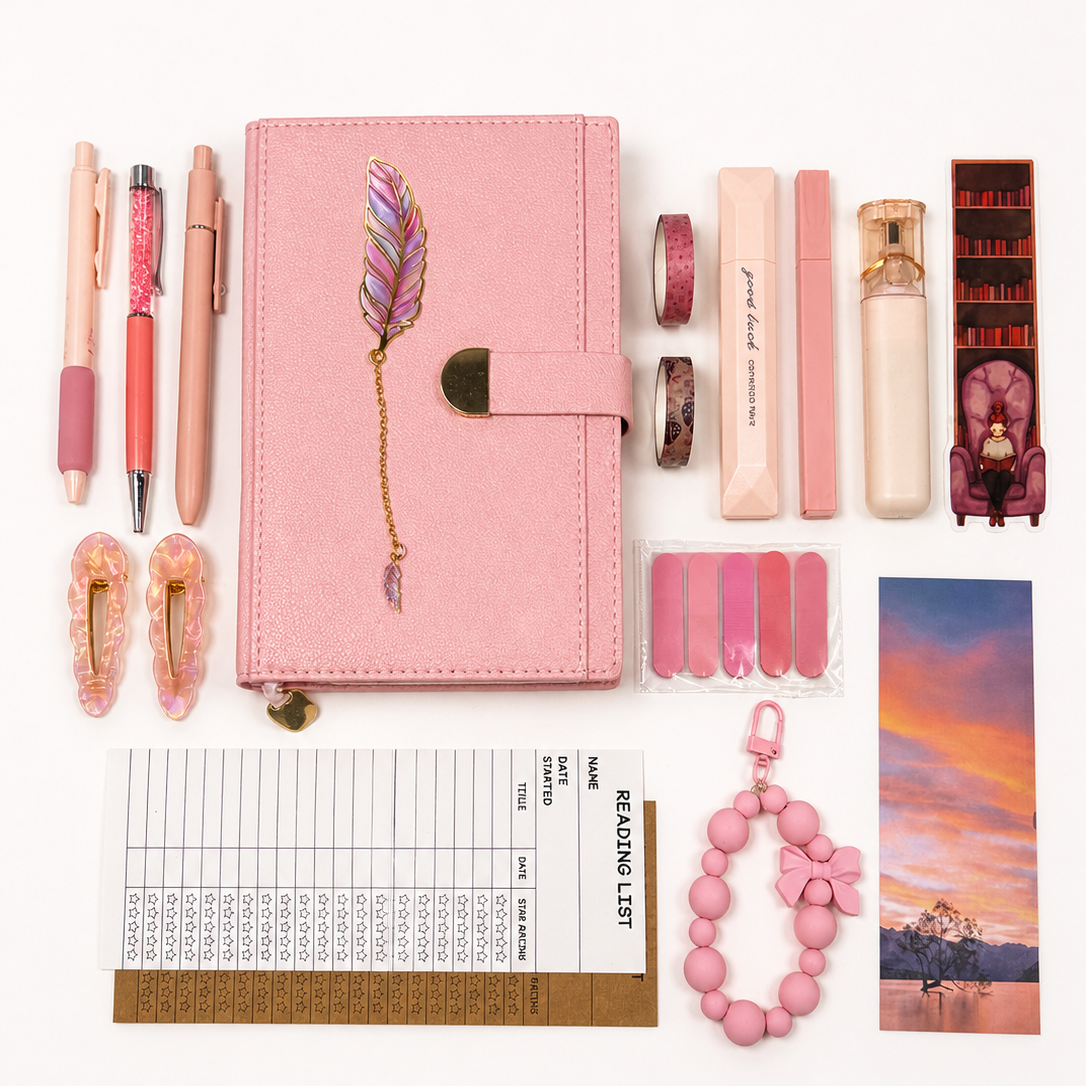 Blush Glow Set – Aesthetic Pink Stationery Box | Veluna Box